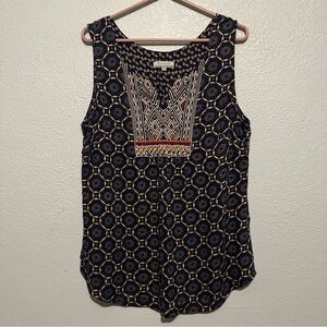 World Market Embroidered Neckline Sleeveless Top/Tunic Size L/XL